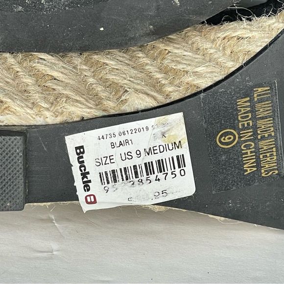 Chase + Chloe Black Bow Espadrilles Wedges 9 - Picture 8 of 8